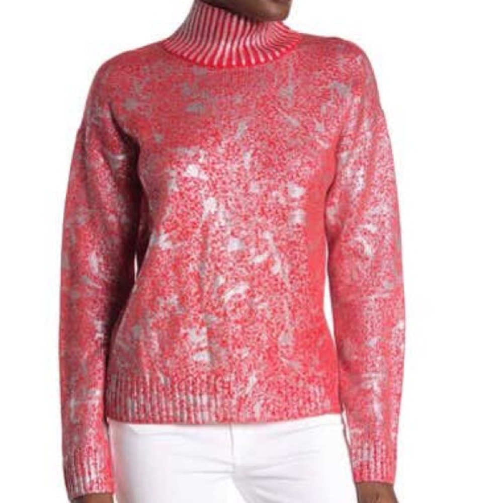 Hugo Sheneen Metallic Ribbed Pullover Sweater